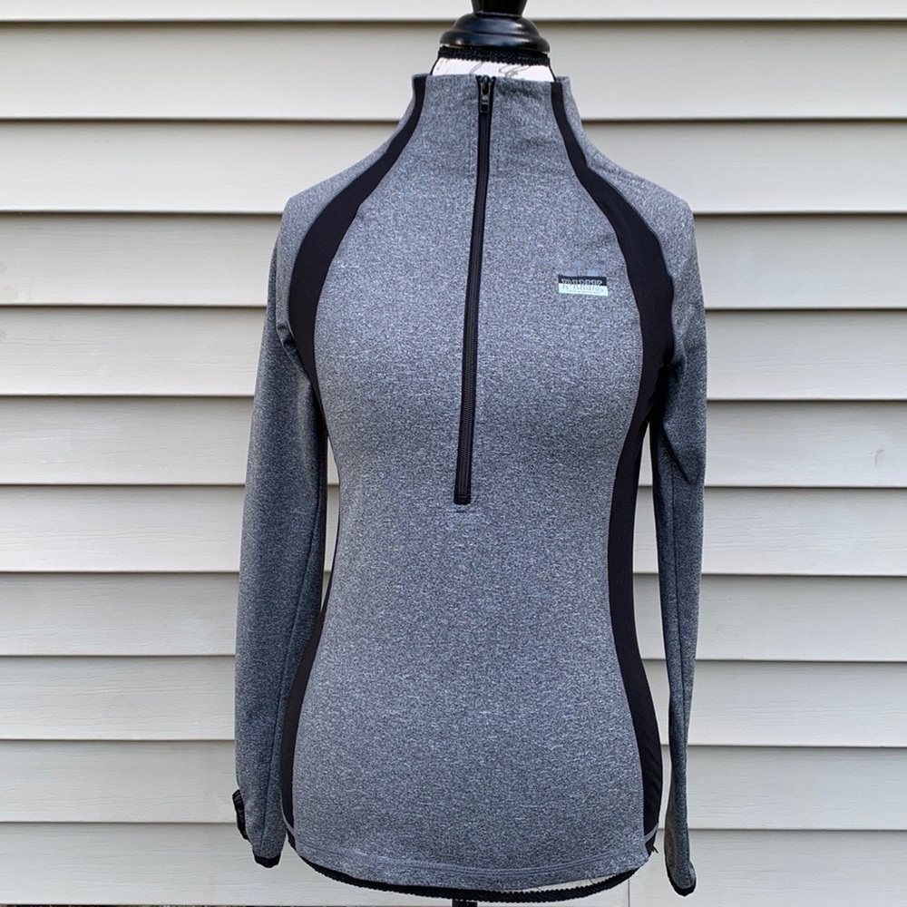 Pink Victoria’s Secret ULTIMATE Charcoal/Black Long Sleeve 1/2 Zip Top